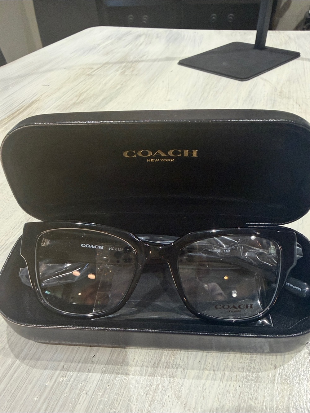 Coach Black Oversized Square Eyeglass Frames with Case - Picture 5 of 5